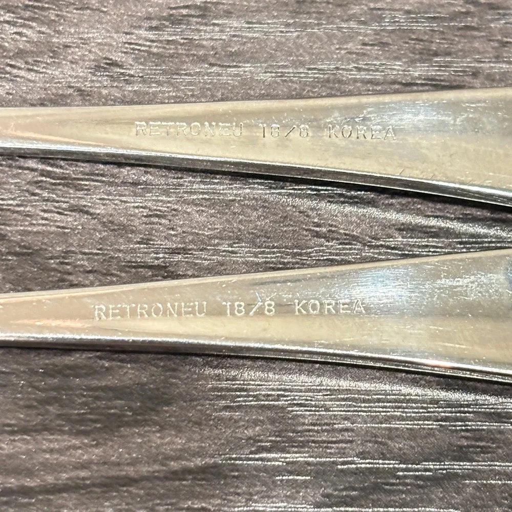 Retroneu 18/8 Stainless Steel Flatware Butter Spreader Set of 6 Korea Silver
